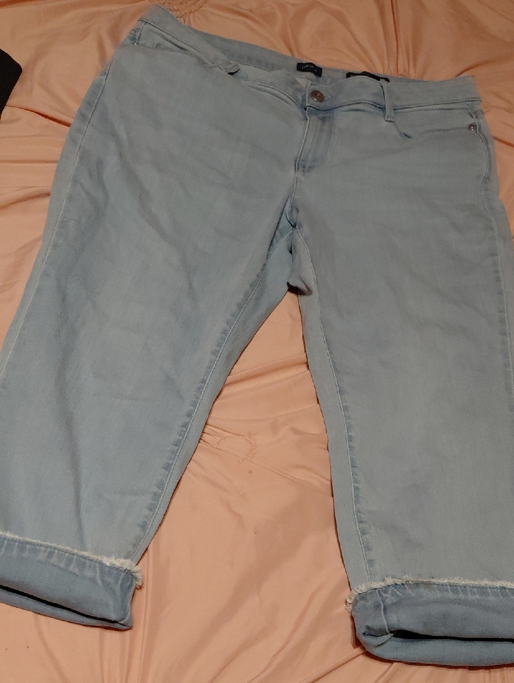 J. Jill Light Blue Cropped Jeans with Rolled Cuff